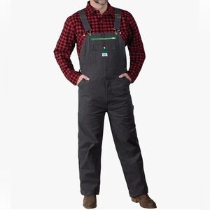 Dark Gray Workwear Overalls with Green Trim 36x30